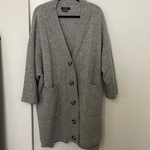 Zara Wool Grey Long Cardigan